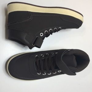 Joseph Allen kids hi-top brown shoes sneakers